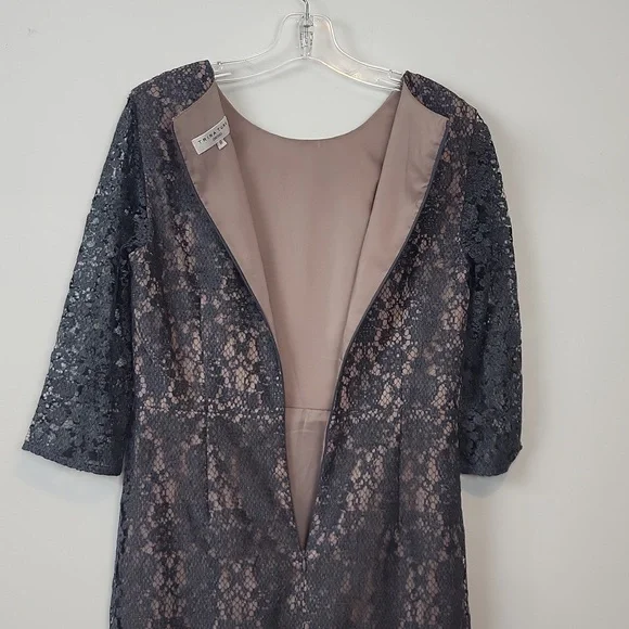 fur and lace dress Blue 1930s Faux Fur Lace Patchwork Velvet Dress
